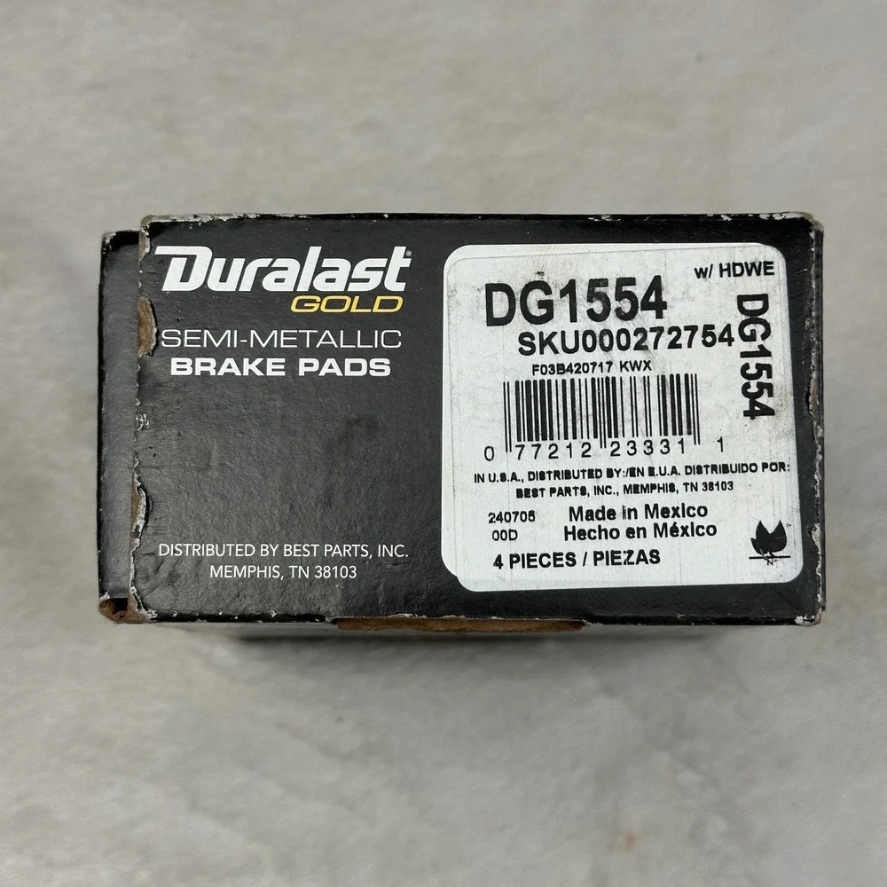 Duralast Gold DG1554‎ Semi Metallic Brake Pads 4 Pieces w Hardware